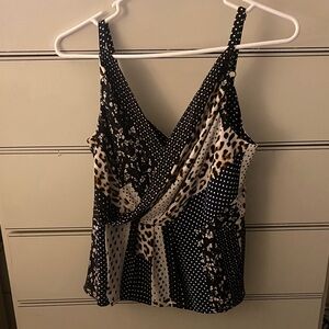 CAbi Black and White Patterned Camisole